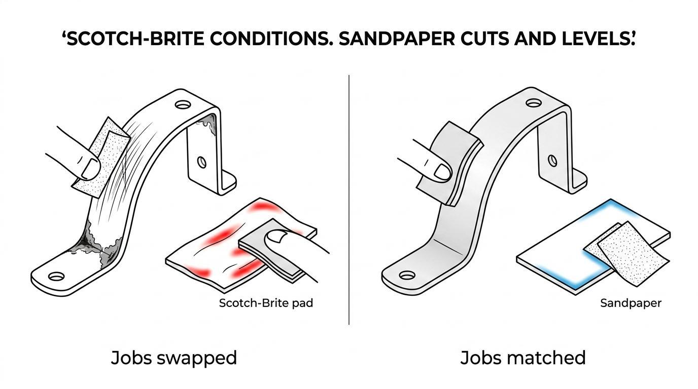 Scotch-Brite Conditions, Sandpaper Cuts and Levels