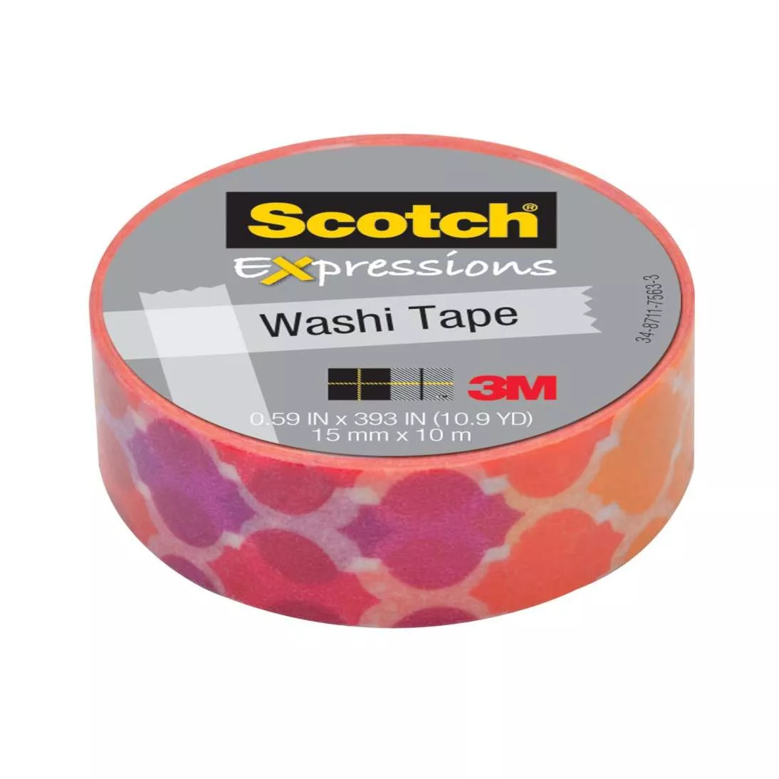 Scotch® Expressions Washi Tape C314-P19, 0.59 in x 393 in (15 mm x 10 m)
Quatrefoil Sunset