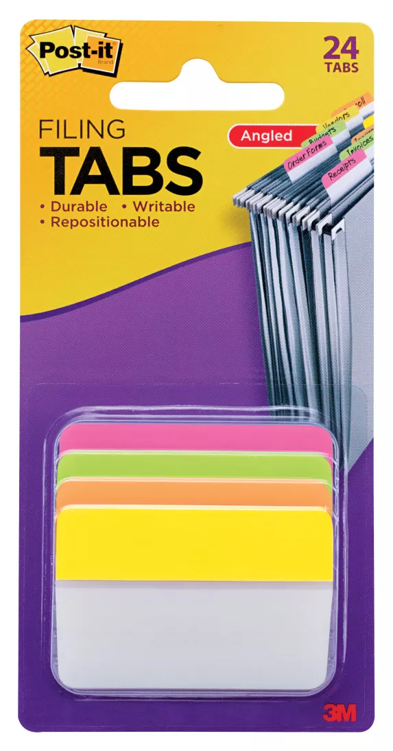 Post-it® Filing Angle Tabs 686A-PLOY, 2 in. x 1.5 in. (50,8 mm x 38,1
mm)