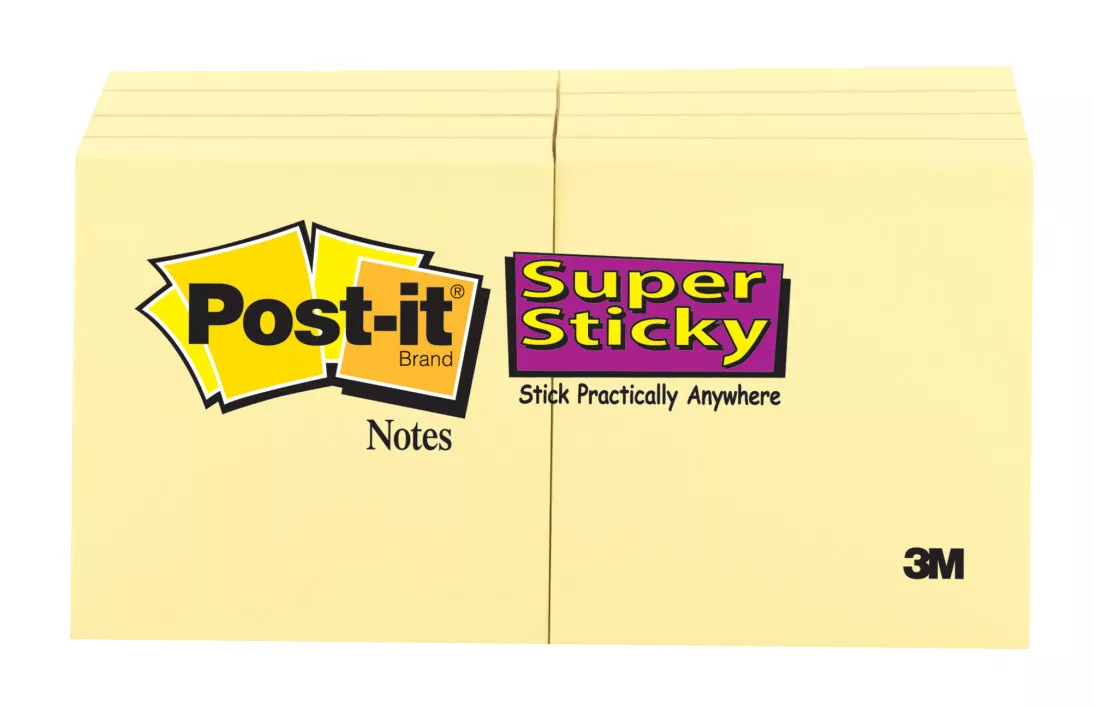 Post-it® Super Sticky Notes 622-8SSCY, 1 7/8 in x 1 7/8 in 90 sheet
Canary Yellow 8-pack