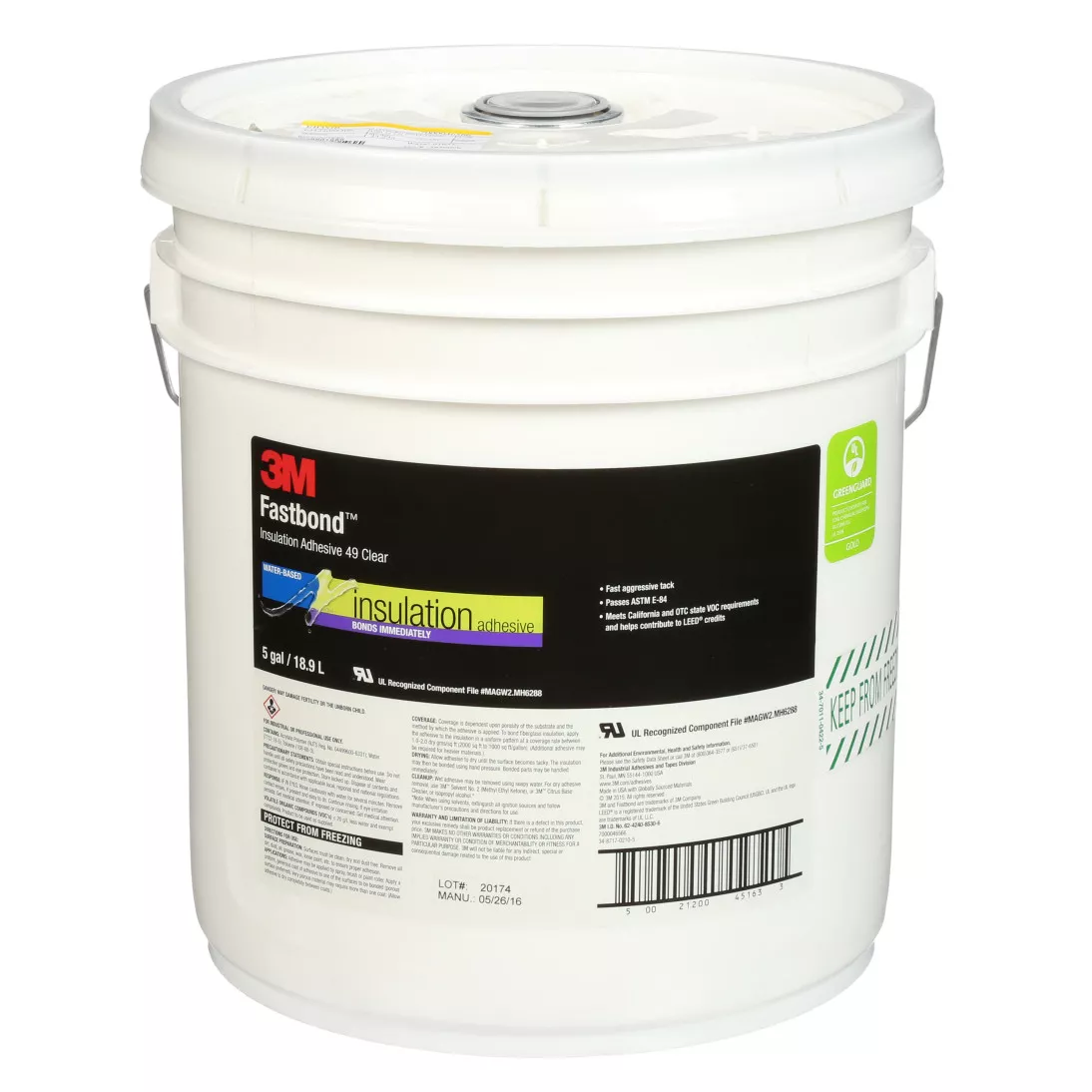 3M™ Fastbond™ Insulation Adhesive 49, Clear, 5 Gallon Drum (Pail)
