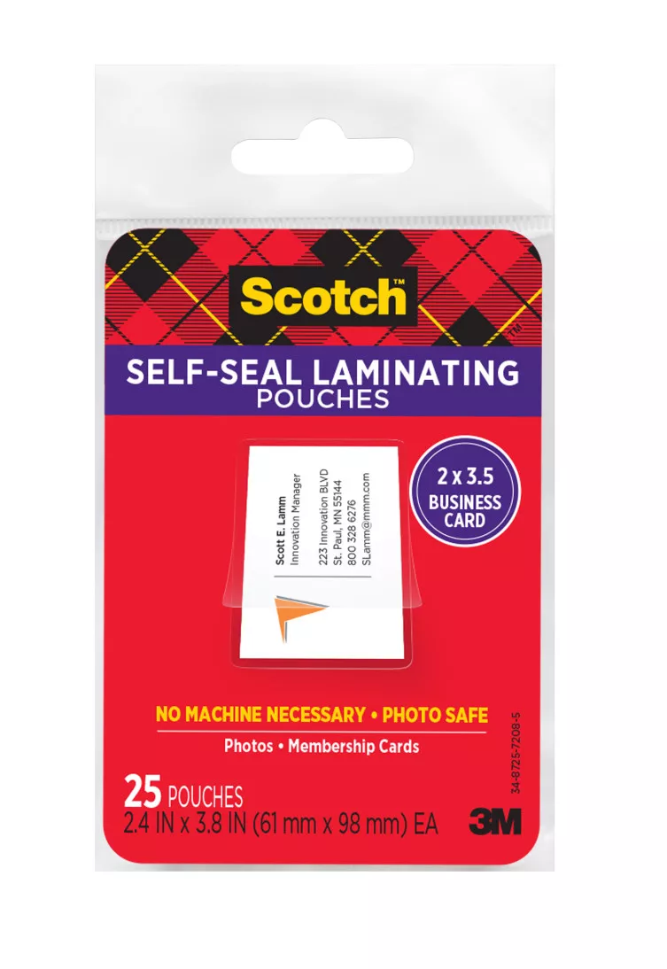 Scotch™ Self-Sealing Laminating Pouches LS851G Business Card size