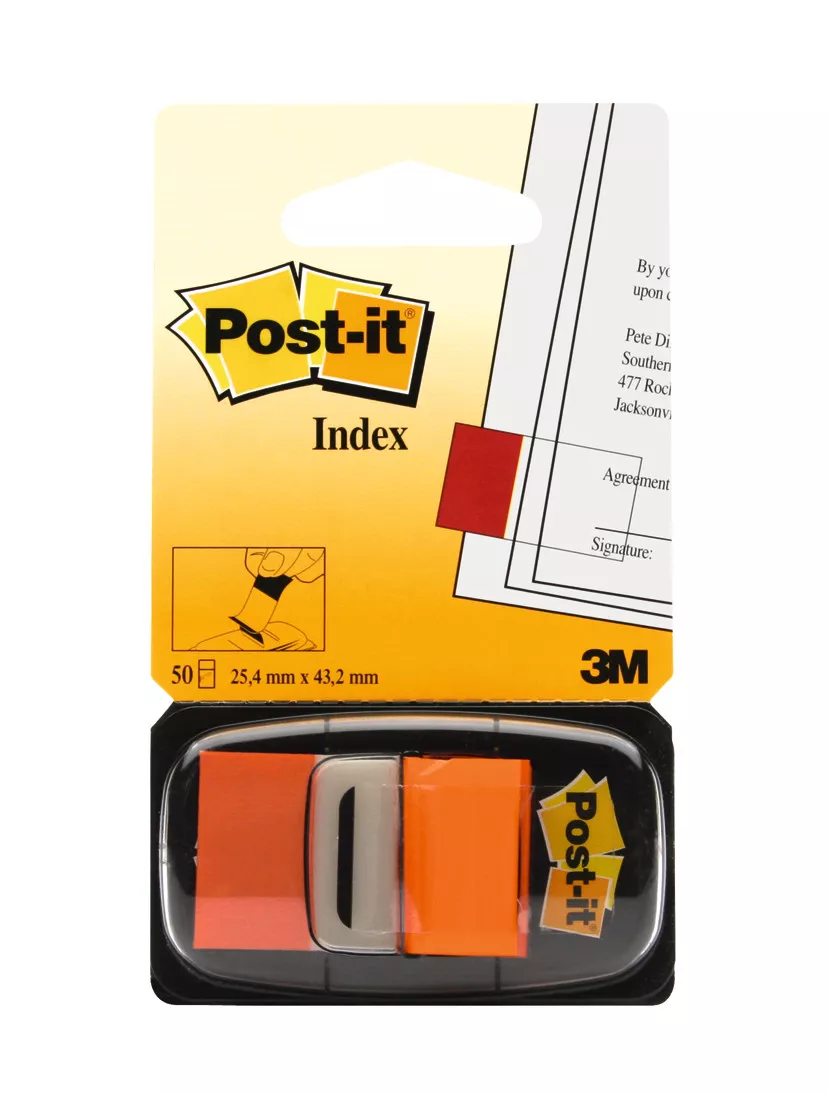 Post-it® Flags 680-4 (36) 1 in x 1.7 in (25,4 mm x 43,2 mm) Orange 50
flags/pd, 36pd/cs