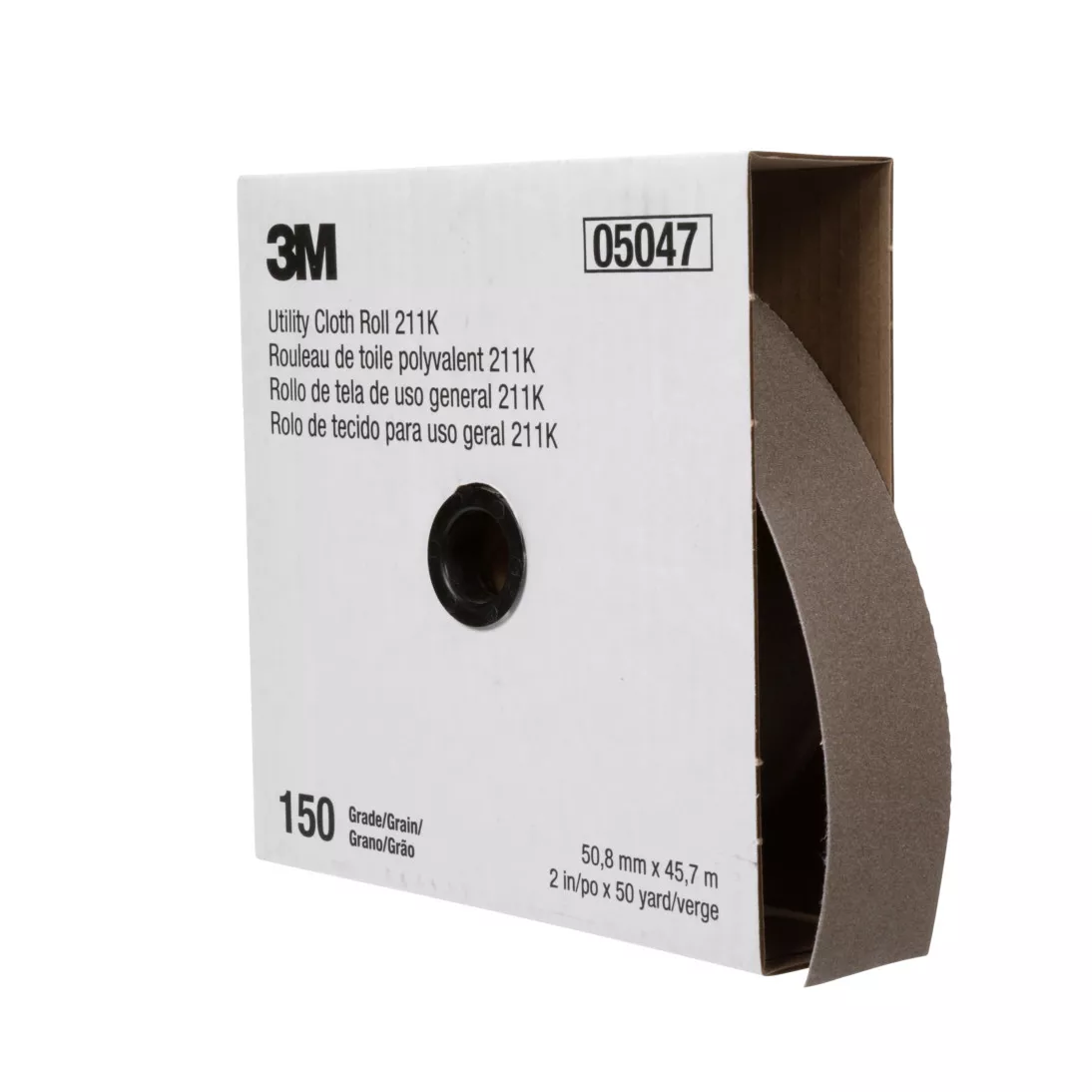 3M™ Utility Cloth Roll 211K, 150 J-weight, 2-1/2 in x 50 yd, 5 ea/Case