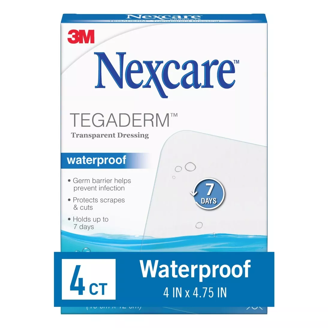 Nexcare™ Tegaderm™ Transparent Dressing H1626, 4 in x 4 3/4 in, (10 cm x
12 cm)