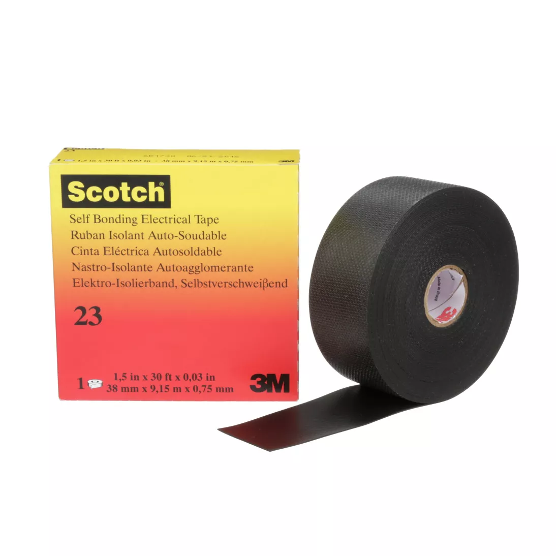 Scotch® Rubber Splicing Tape 23, 1-1/2 in x 30 ft, Black, 1 roll/carton,
20 rolls/Case