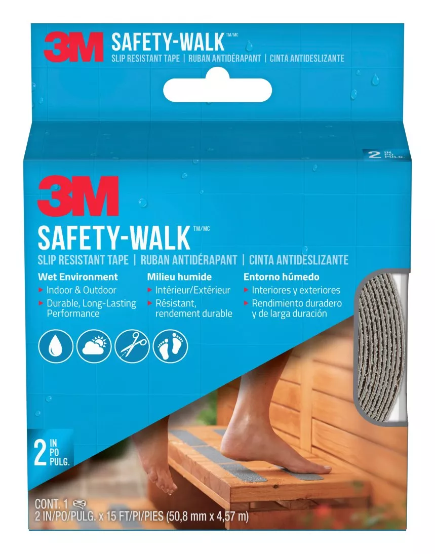 3M™ Safety-Walk™ Slip Resistant Tape 370G-R2X180, Grey, 2 in x 15 ft (50.8 mm x 4.57 m)