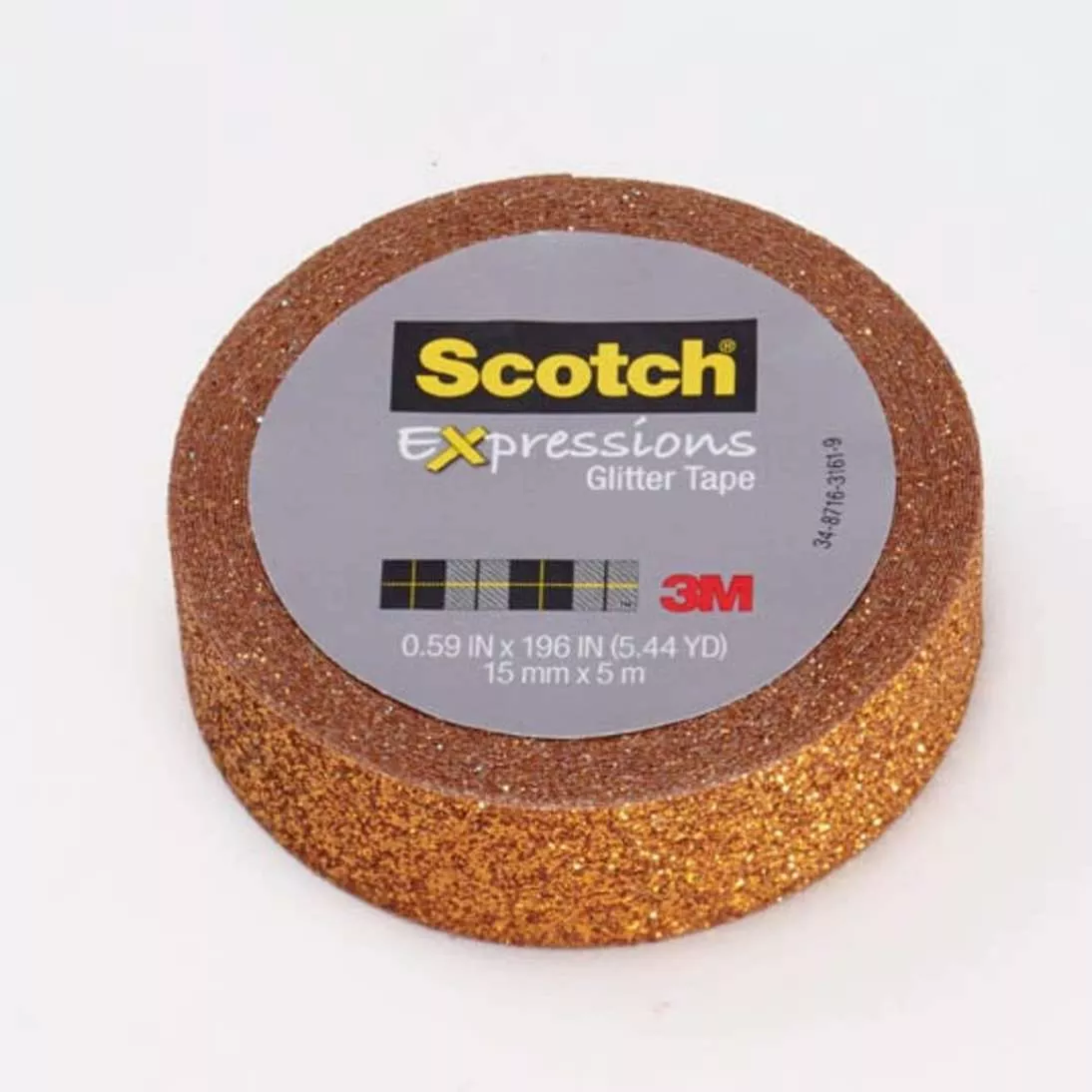 Scotch® Expressions Glitter Tape C514-ORG, .59 in x 196 in (15 mm x 5 m)
Bright Orange Glitter