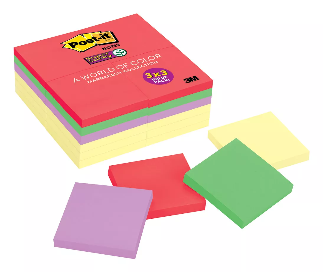 Post-it® Super Sticky Notes 654-24SSCYN, 3 in x 3 in (76 mm x 76 mm)
Marrakesh Collection & Canary Yellow Pads