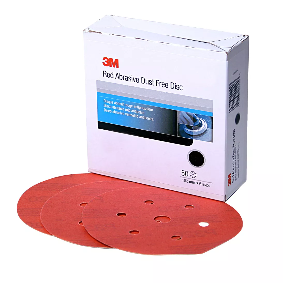 3M™ Hookit™ Red Abrasive Disc Dust Free, 01147, 6 in, P80, 50 discs per
carton, 6 cartons per case