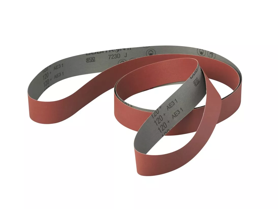 3M™ Cubitron™ ll Cloth Belt 723D, 220+ J-weight, 3 in x 132 in,
Film-lok, Full-flex, 25 ea/Case