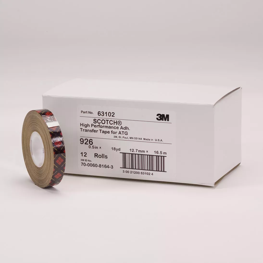 Scotch® ATG Adhesive Transfer Tape 926, Clear, 1/4 in x 36 yd, 5 mil,
144 per case
