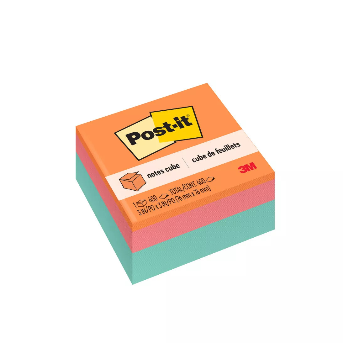Post-it® Cube 2056-FP, 3 in x 3 in 470 sheets, Aqua Wave