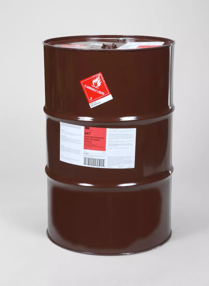 3M™ Nitrile High Performance Rubber and Gasket Adhesive 847, Brown, 55
Gallon Closed Head Drum (54 Gallon Net)