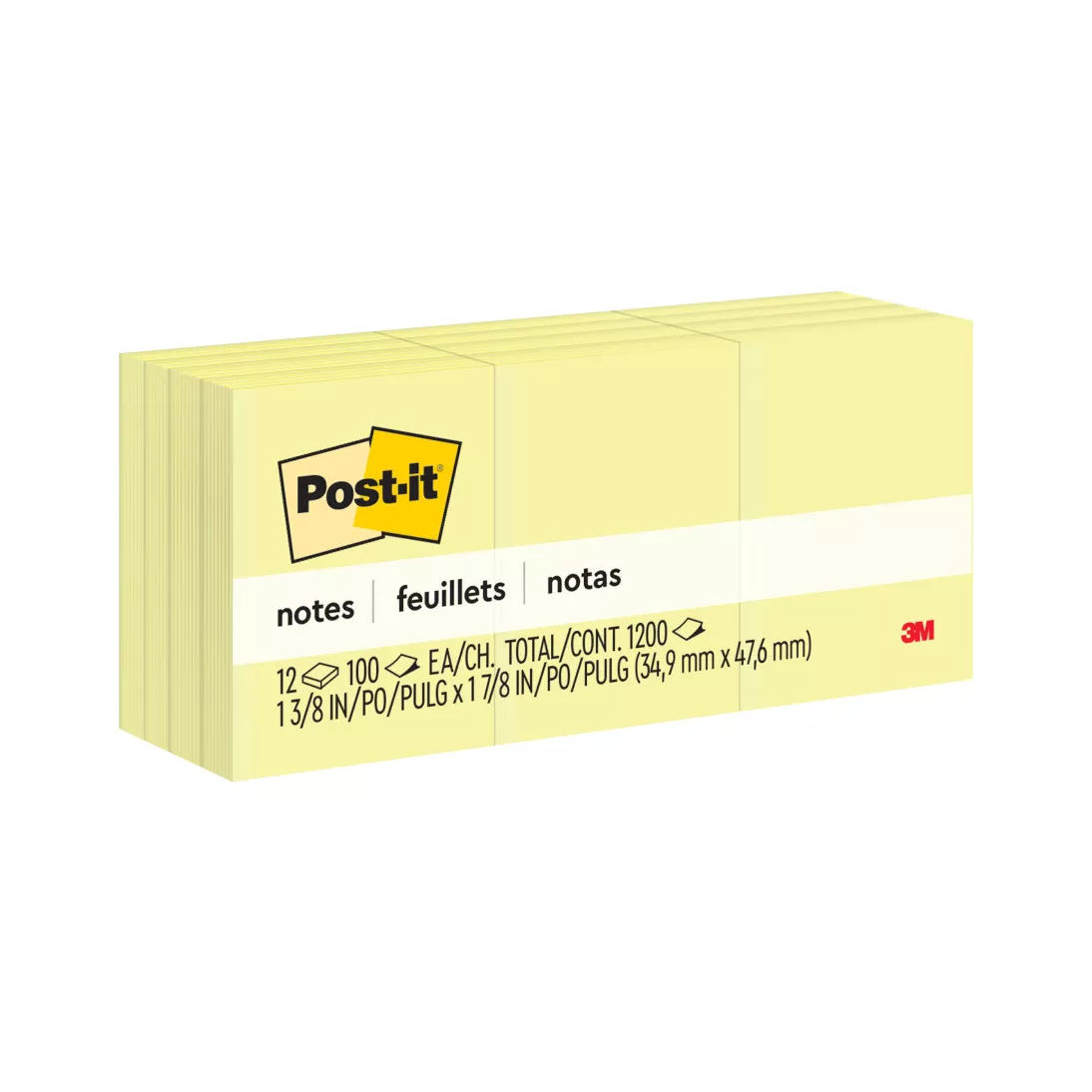 Post-it® Products Notes 653, 1 3/8 in x 1 7/8 in (34.9 mm x 47.6 mm)