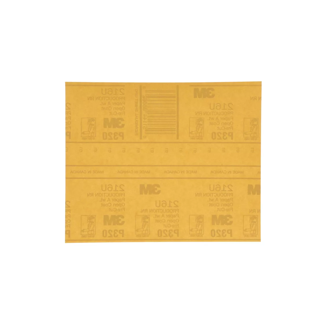3M™ Gold Abrasive Sheet, 02541, P320 grade, 9 in x 11 in, 50 sheets per
pack, 5 packs per case