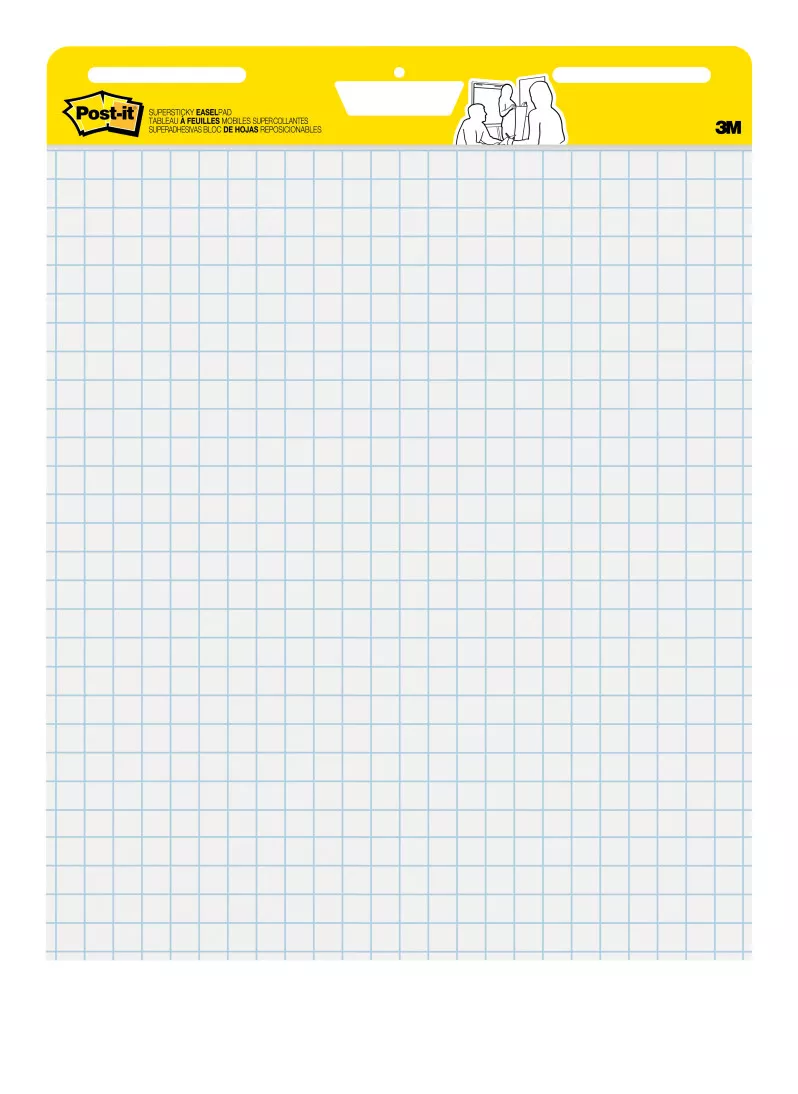 Post-it® Super Sticky Easel Pad 560 VAD 4PK, 25 in. x 30 in., Blue Grid