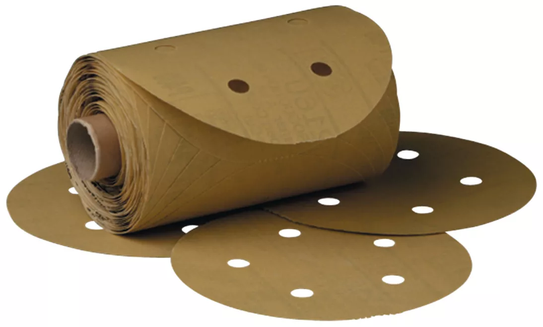 3M™ Stikit™ Gold Disc Roll Dust Free, 01634, 6 in, P400, 175 discs per
roll, 6 rolls per case