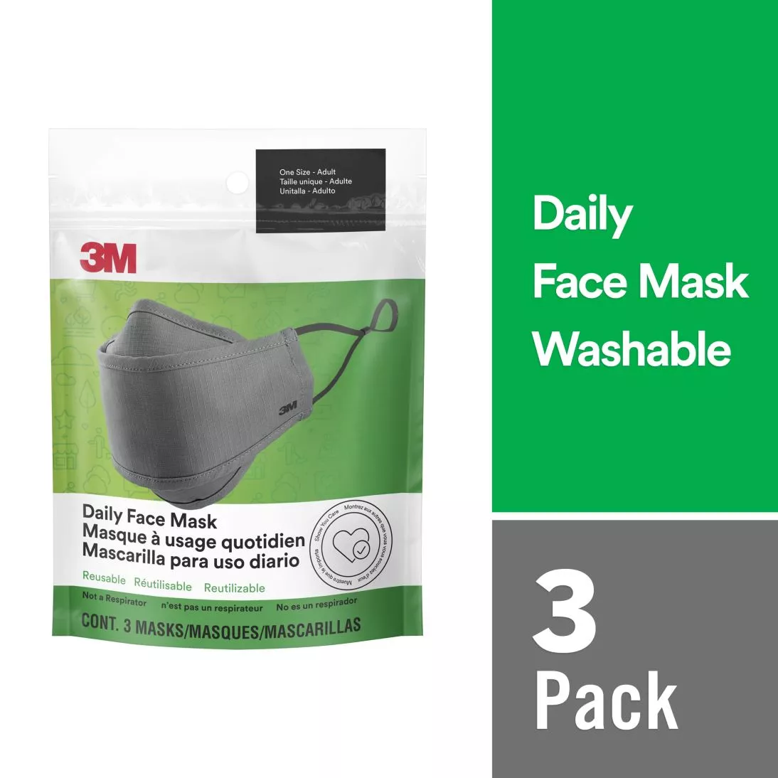 3M™ Daily Face Mask Reusable RFM100-3, 3 PK