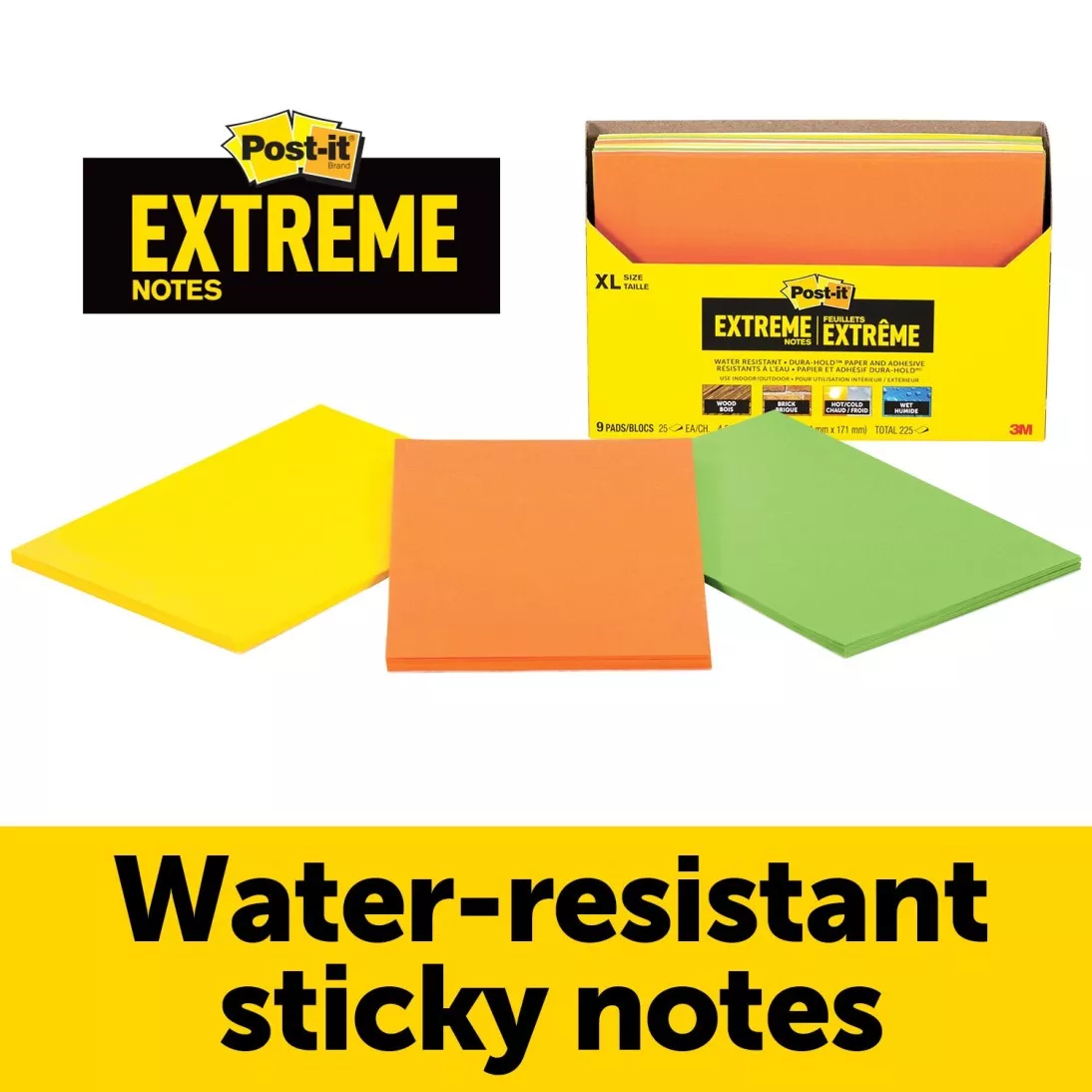 Post-it® Extreme Notes EXT456-9CT, 4.5 in x 6.75 in (114 mm x 171 mm)