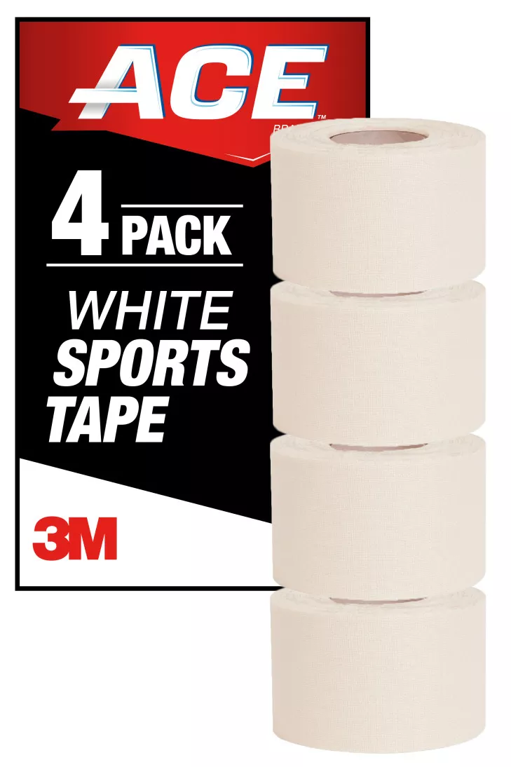 ACE™ Sports Tape 207464, 4 pack, 1.5 in x 360 in (10 yd) in (3.81 cm x 9.14 m) White Tape