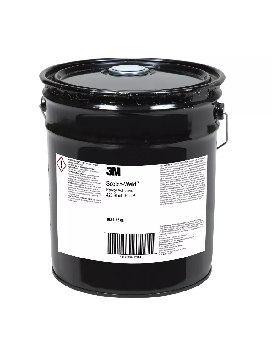 3M™ Scotch-Weld™ Epoxy Adhesive 420, Black, Part B, 5 Gallon Drum (Pail)