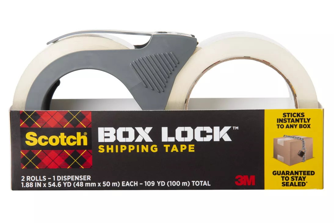 Scotch® Shipping Packaging Tape 3950-21RD-6WC, 1.88 in x 54.6 yd (48 mm x 50 m), 2 Rolls with Dispenser