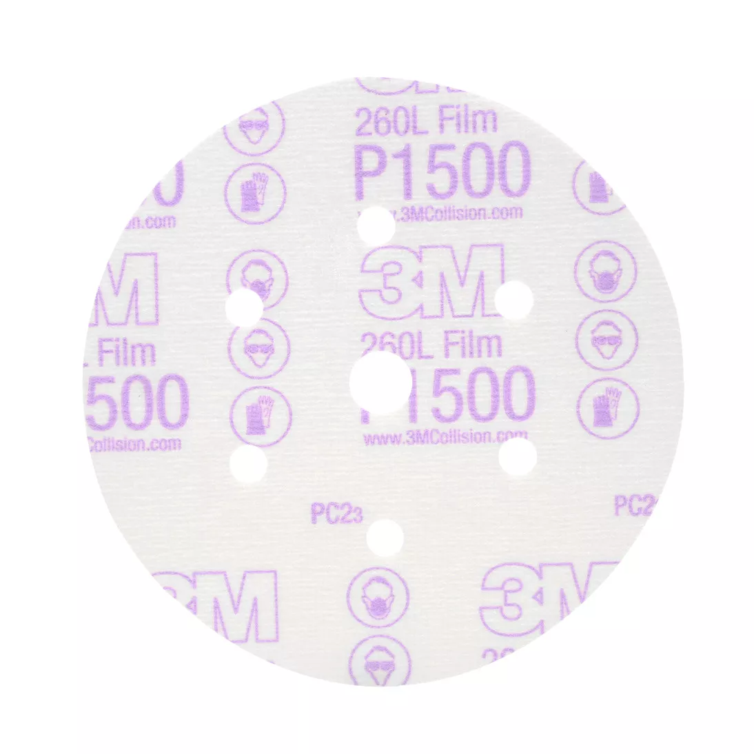 3M™ Hookit™ Finishing Film Abrasive Disc 260L, 01050, 6 in, Dust Free,
P1500, 100 discs per carton, 4 cartons per case