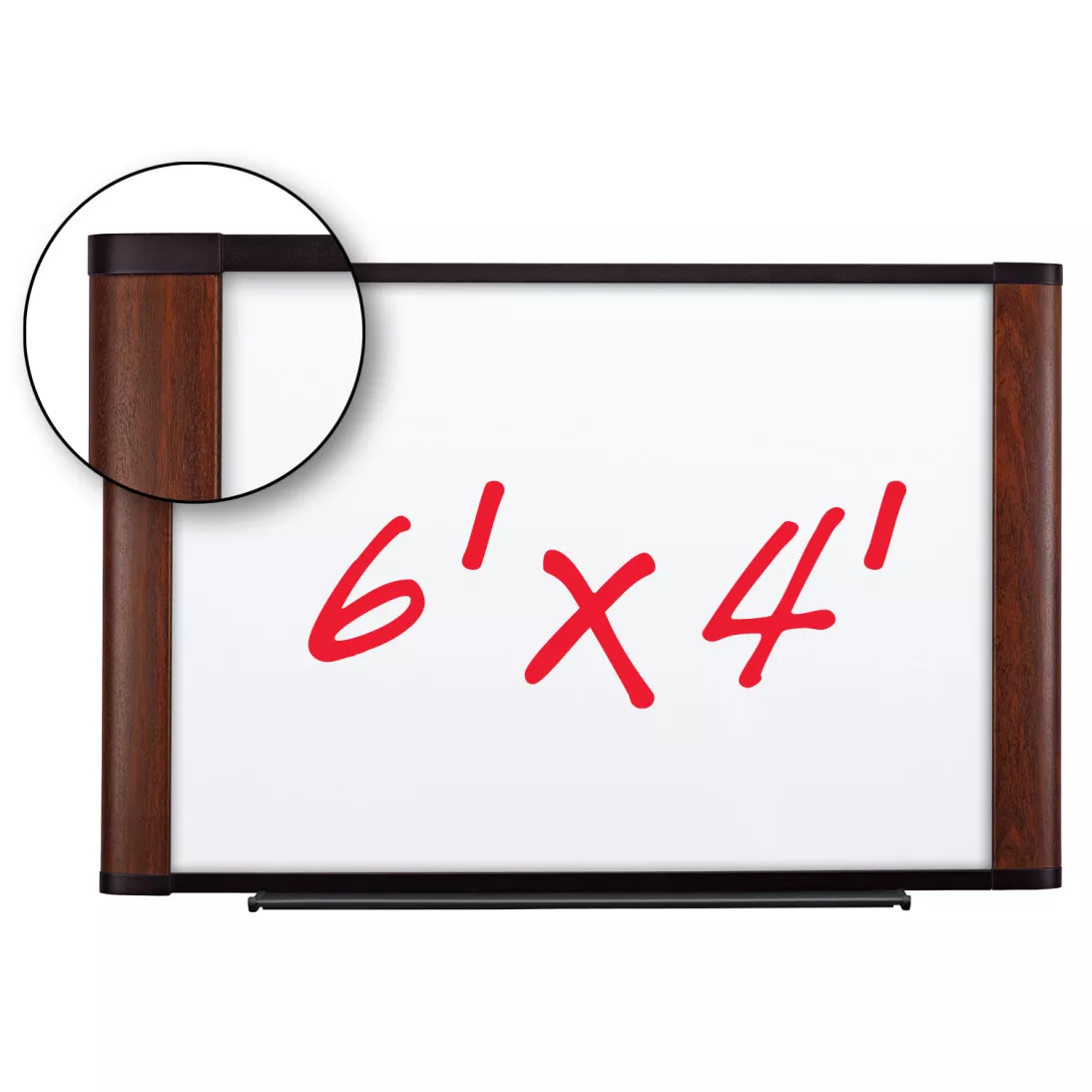 3M™ Melamine Dry Erase Board M7248MY, 72 in x 48 in x 1 in (182.8 cm x
121.9 cm x 2.5 cm) Mahogany Finish Frame