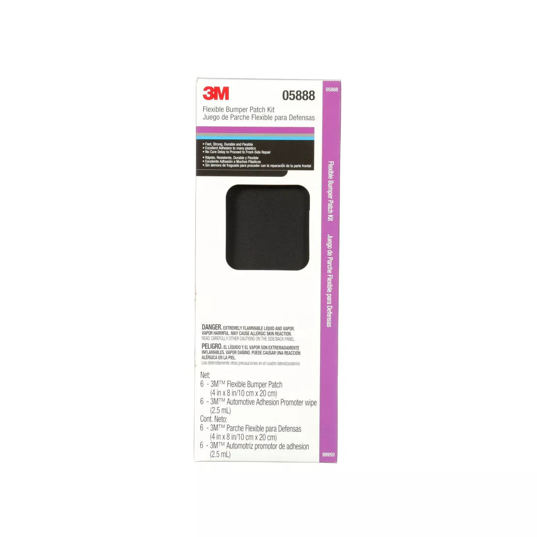 3M™ Flexible Bumper Patch Kit, 05888, Black, 4 in x 8 in, 1 per case
