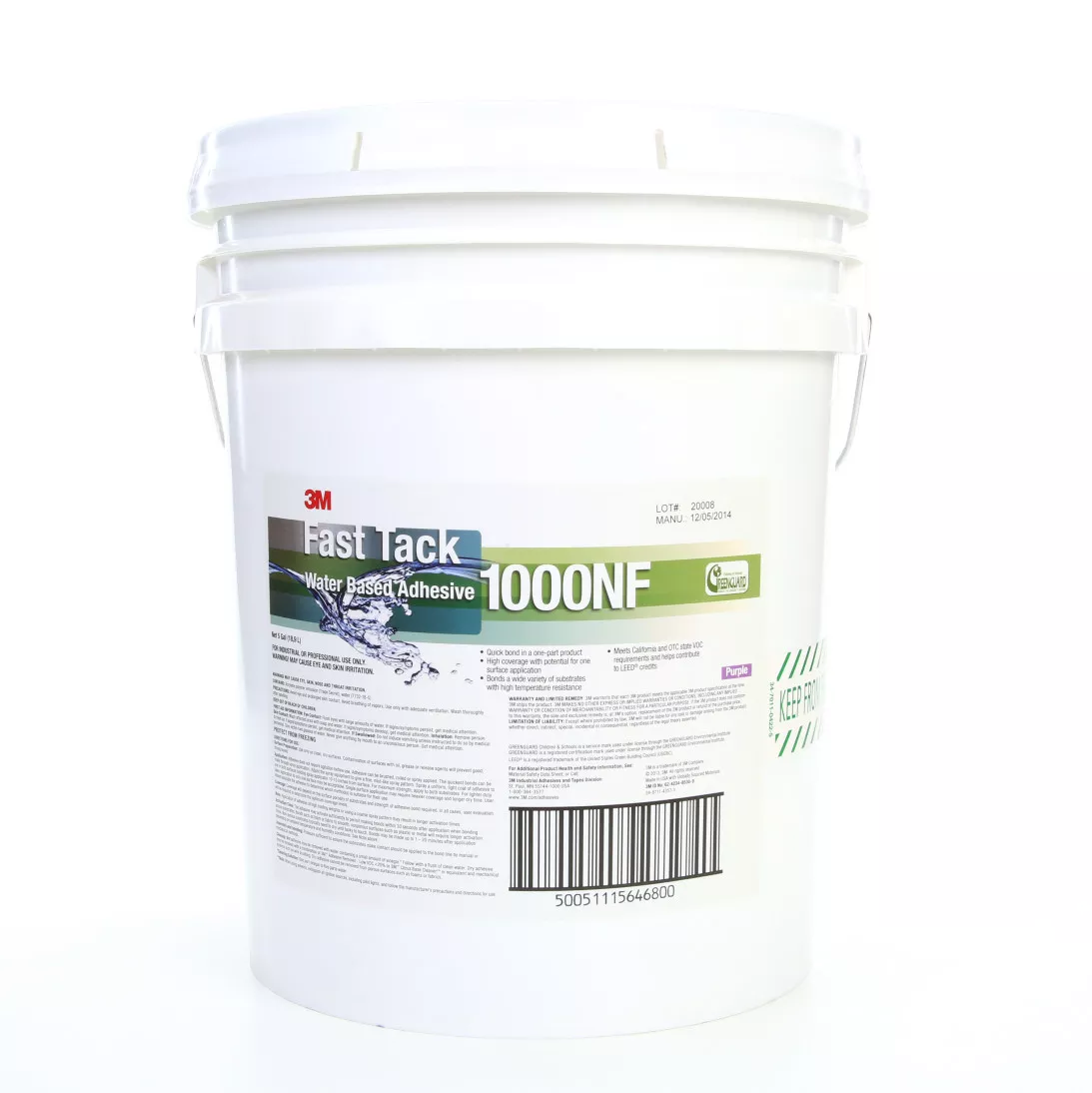3M™ Fast Tack Water Based Adhesive 1000NF, Purple, Japanese Label, 5
Gallon Drum (Pail), 1 Can/Case