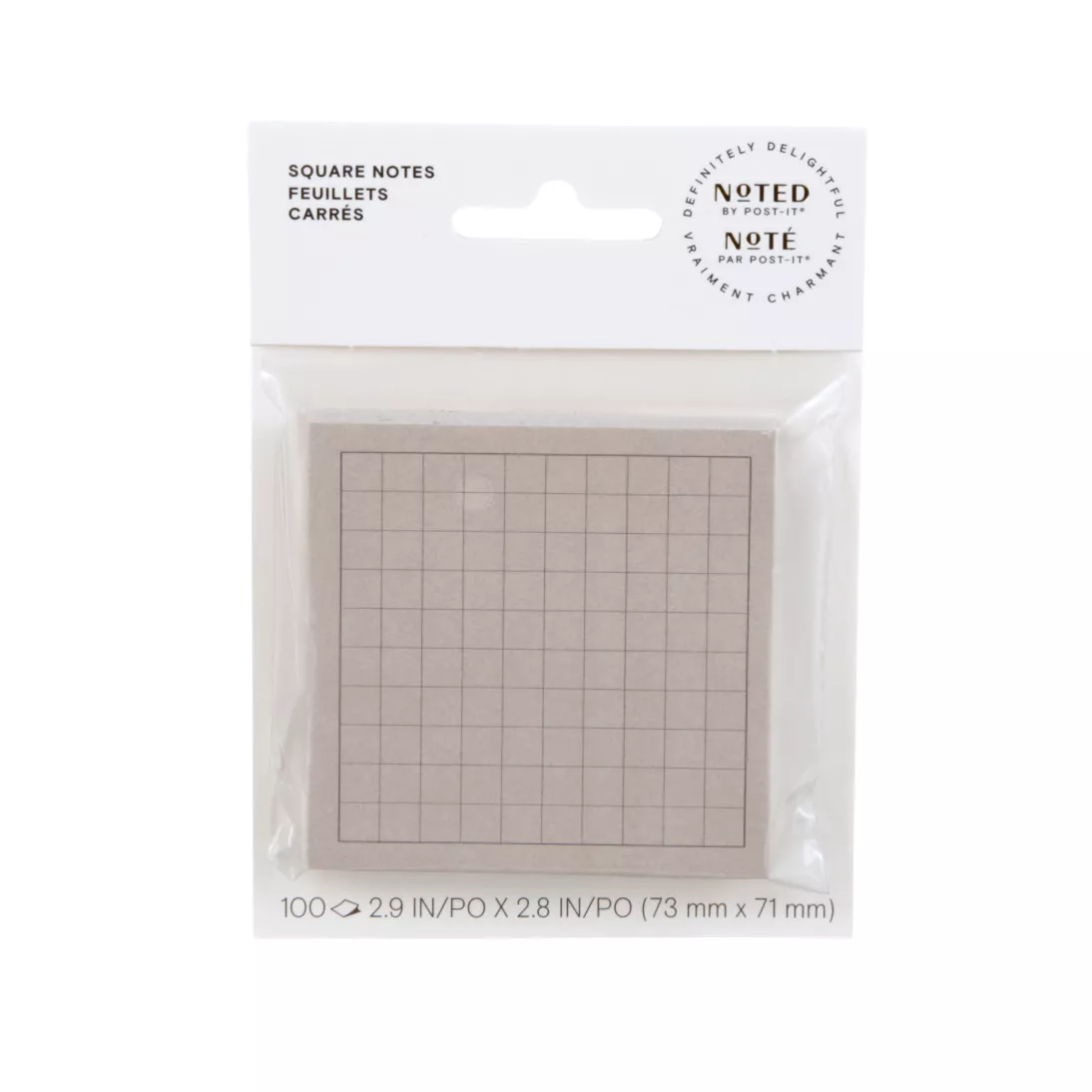 Post-it® Printed Notes NTD-33-GRY-EF, 2.9 in x 2.8 in (73 mm x 71 mm)