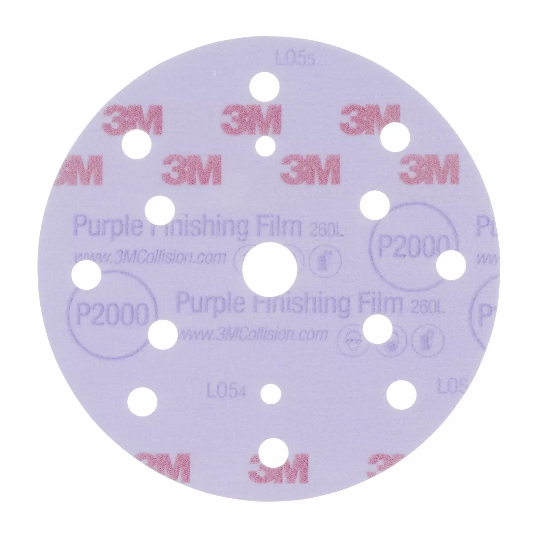 3M™ Hookit™ Finishing Film Abrasive Disc 260L, 51304, 6 in, Dust Free,
P2000, 50 discs per carton, 4 cartons per case