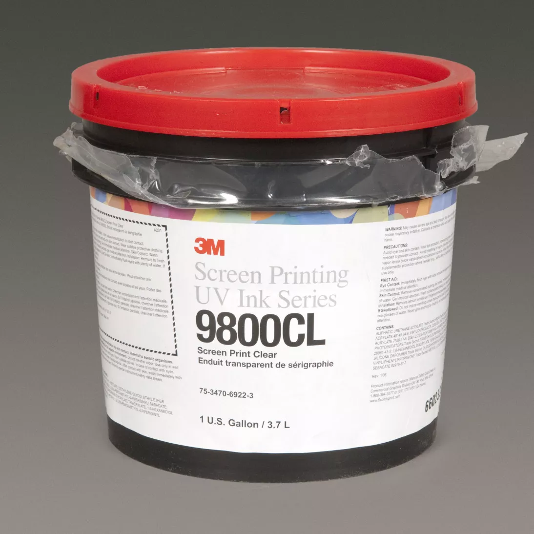 3M™ Screen Printing UV Ink 9800CL, Gloss, 1 Gallon Container