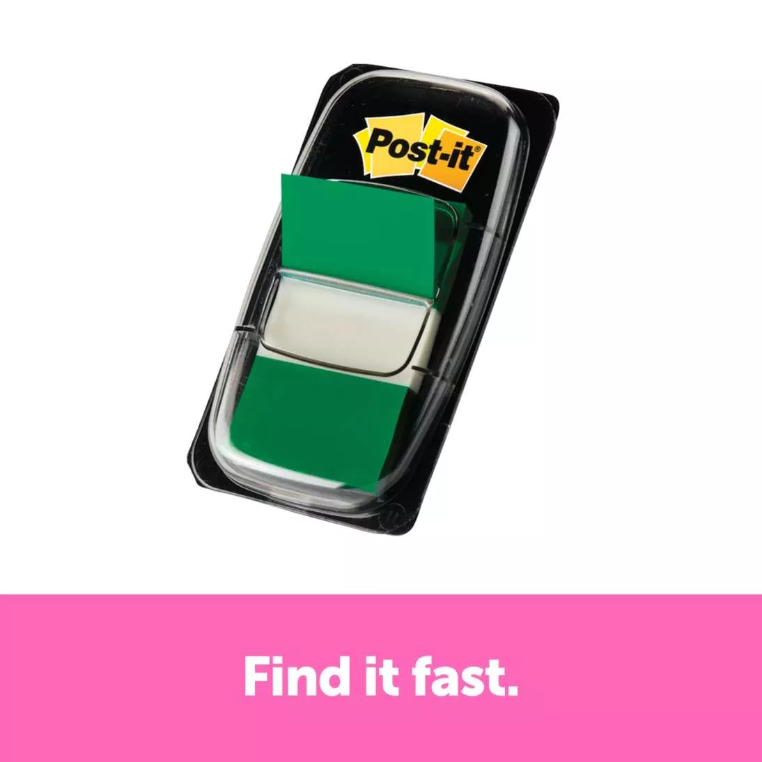 Post-it® Flags 680-GN12, 1 in. x 1.7 in. (25,4 mm x 43,2 mm) Green