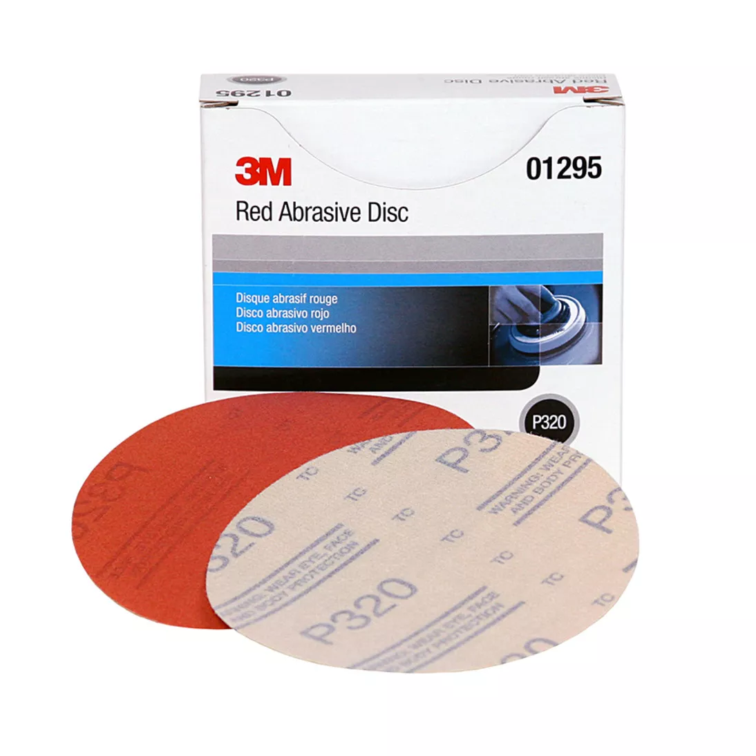 3M™ Hookit™ Red Abrasive Disc, 01295, 5 in, P320, 50 discs per carton, 6
cartons per case