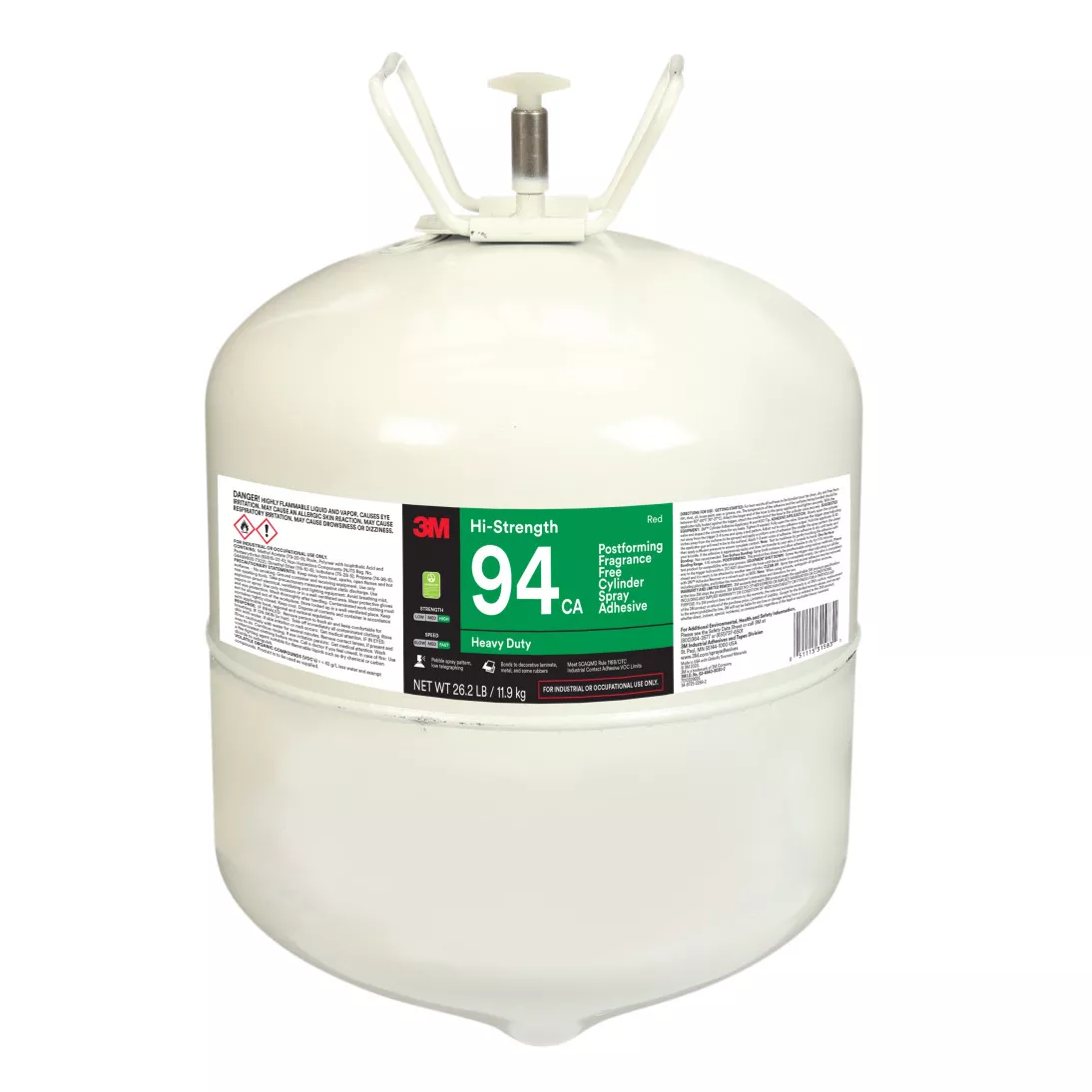 3M™ Hi-Strength Postforming 94 CA Fragrance Free Cylinder Spray
Adhesive, Red, Large Cylinder (Net Wt 26.2 lb), 1/case