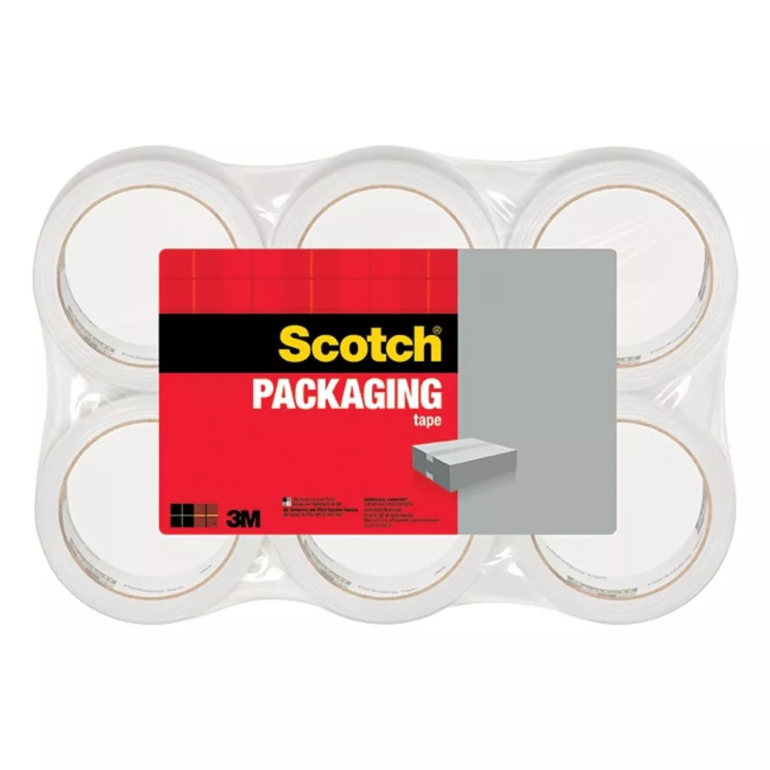 Scotch® Shipping Packaging Tape 3350L-6, 1.88 in x 109 yd (48 mm x 100
m) 6 Pack