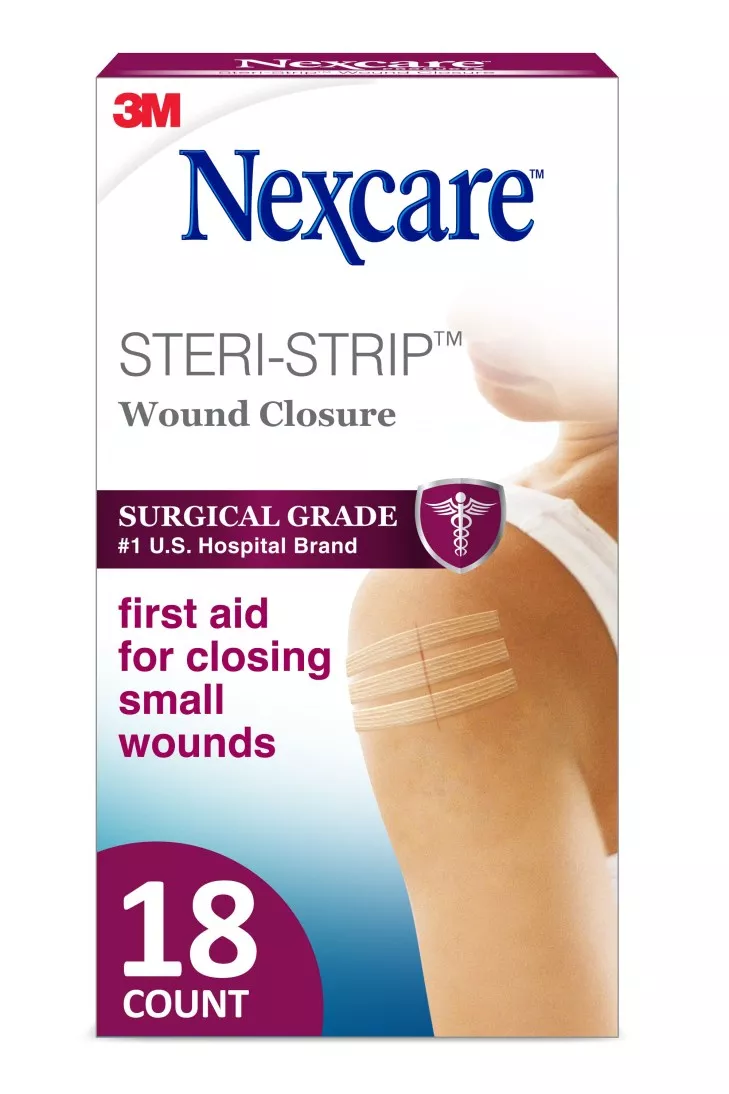 Nexcare™ Steri-Strip™ Wound Closure H1547, 1/2 in x 4 in (12 mm x 100 mm), 18 ct
