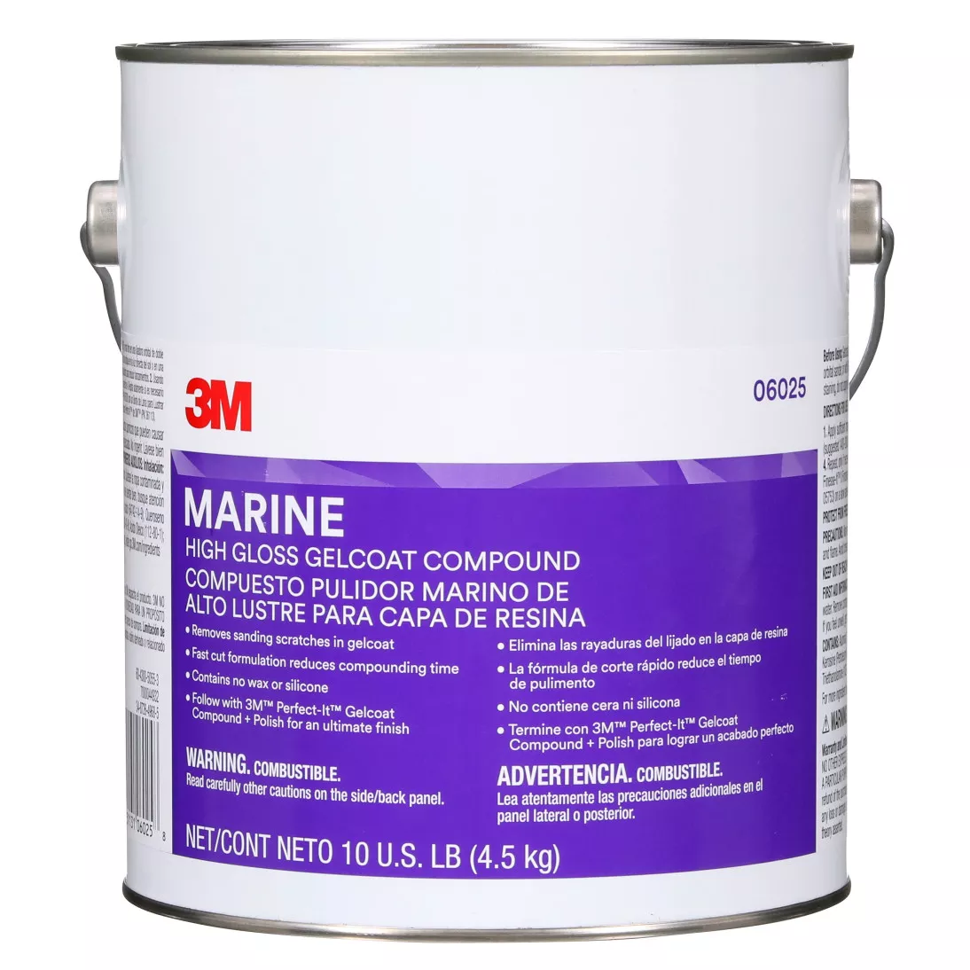 3M™ Marine High Gloss Gelcoat Compound, 06025, 10 lb, 4 per case