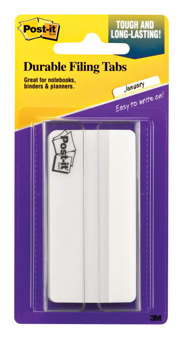 Post-it® Durable Tabs 686F-50WH3IN, 3 in. x 1.5 (76,2 mm x 38 mm) White
24 pk/cs