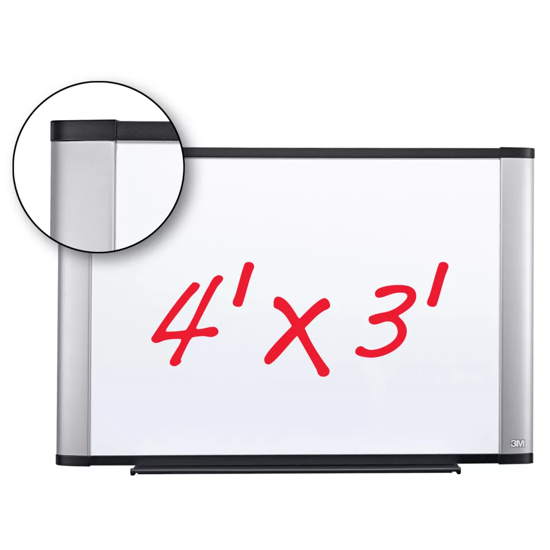 3M™ Melamine Dry Erase Board M4836A, 48 in x 36 in x 1 in (121.9 cm x
91.4 cm x 2.5 cm) Aluminum Frame