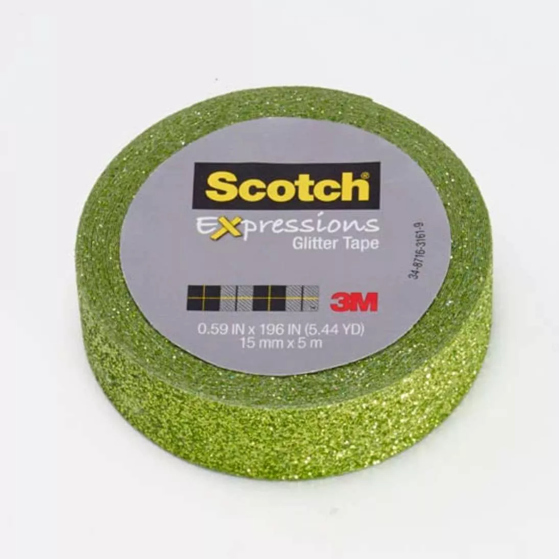 Scotch® Expressions Glitter Tape C514-GRN, .59 in x 196 in (15 mm x 5 m)
Lime Green Glitter