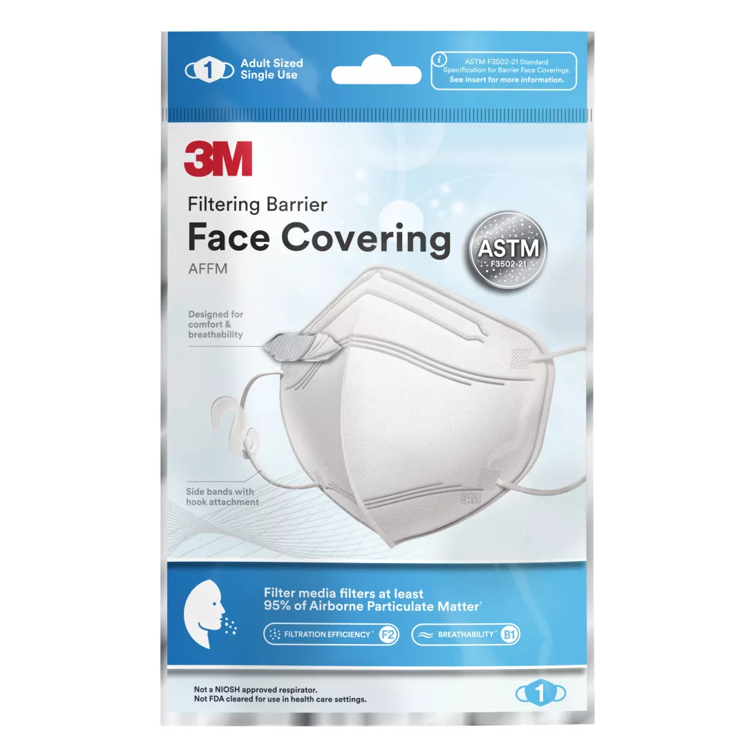 3M™ Advanced Filtering Face Mask, AFFM-1-DC, One Size, 1 pack