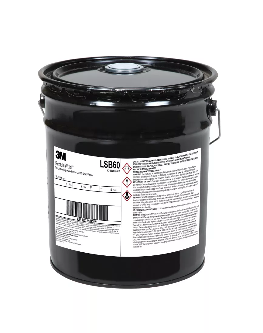 3M™ Scotch-Weld™ Toughened Epoxy Adhesive LSB60, Gray, Part A, 5 Gallon
Drum (Pail)