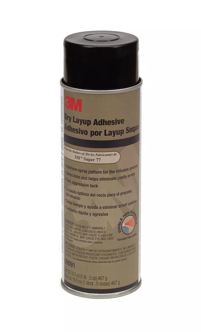 3M™ Dry Layup Adhesive 1.0 09091, 467g, aerosol, red, 12 Cans/Box, 12
Canisters/Case