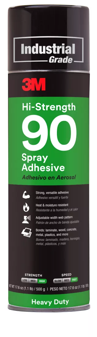 3M™ Hi-Strength Spray Adh 90, Inverted, Clear, 24 fl oz Can (Net Wt 17.6
oz), 1/Case, Sample, NOT FOR SALE IN CA AND OTHER STATES