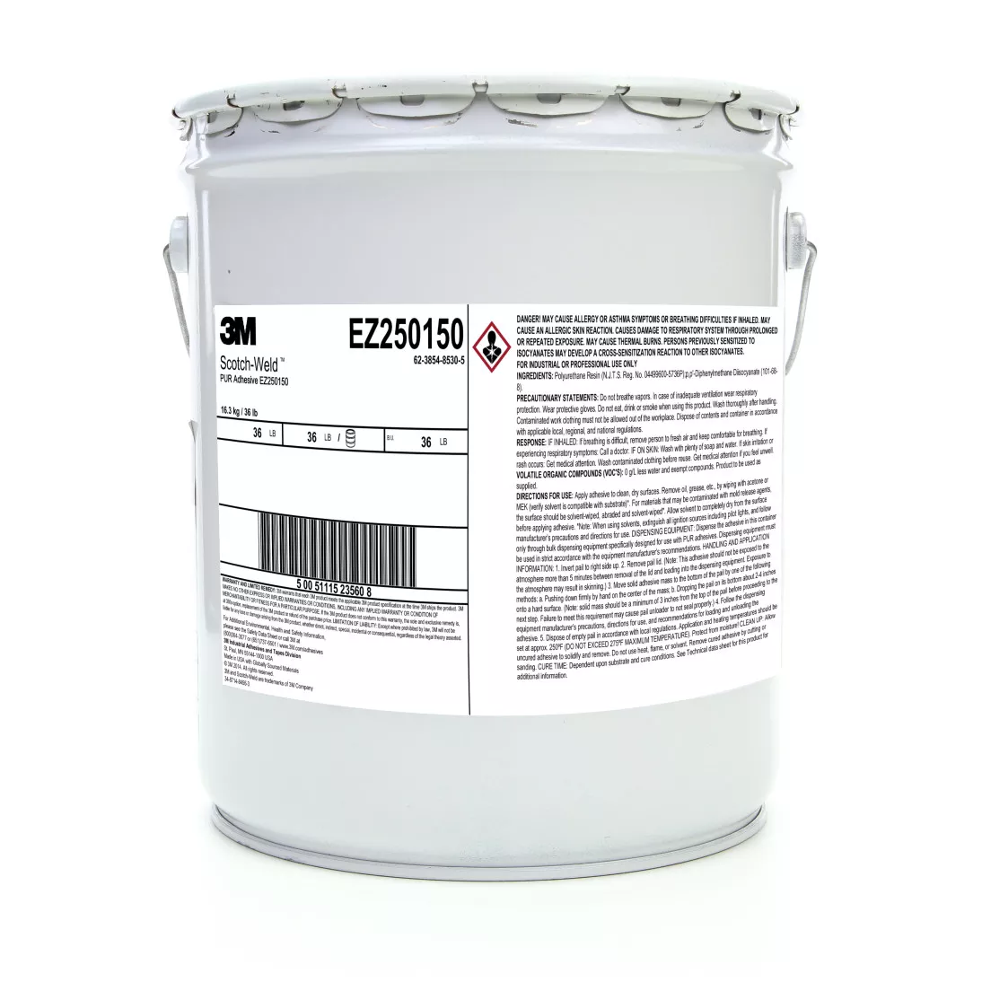 3M™ Scotch-Weld™ PUR Adhesive EZ250150, Off-White, 5 Gallon Drum (36 lb)