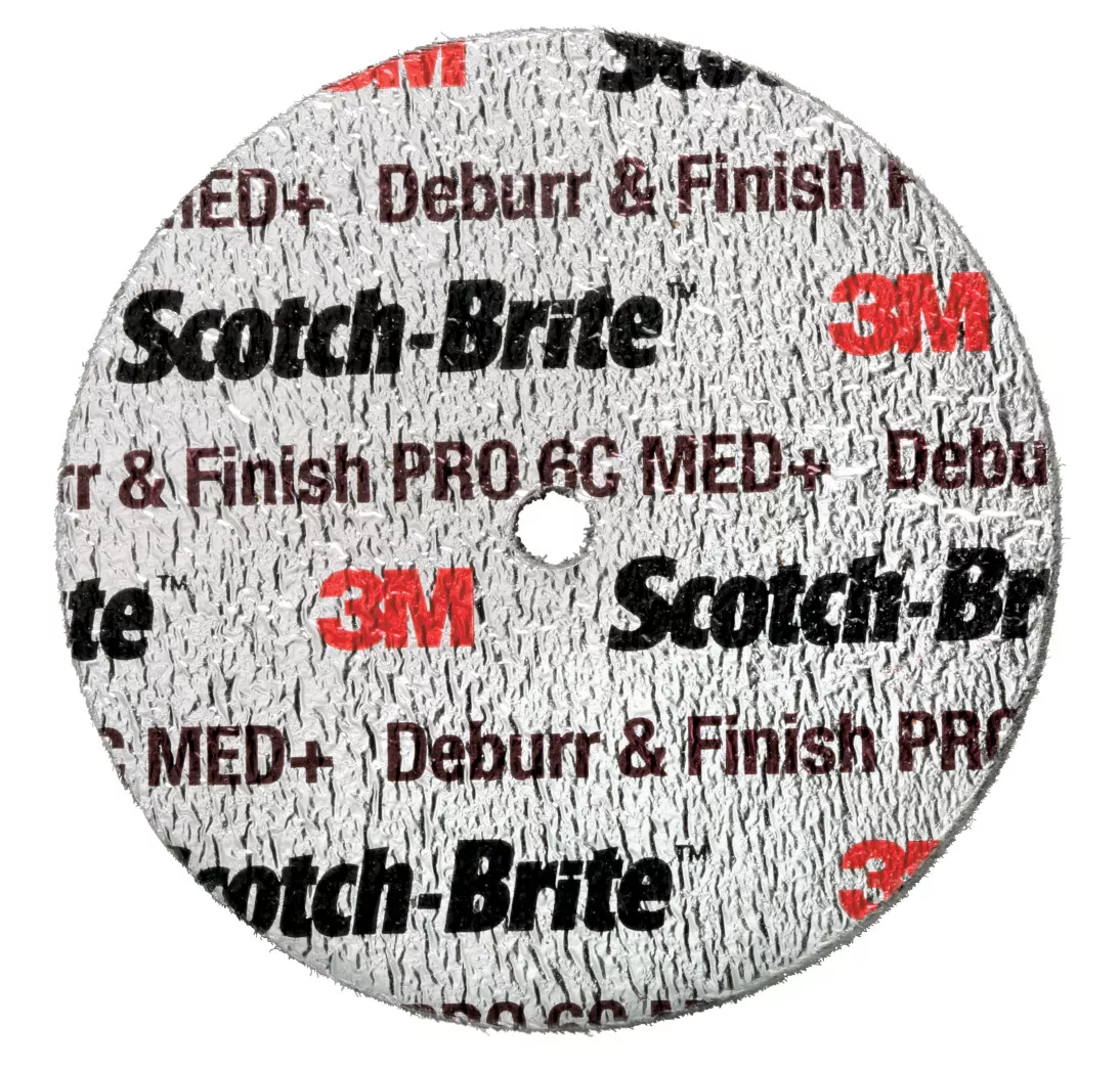 Scotch-Brite™ Deburr and Finish PRO Unitized Wheel, 3 in x 1/2 in x 3/8
in 6C MED+, 20 ea/Case
