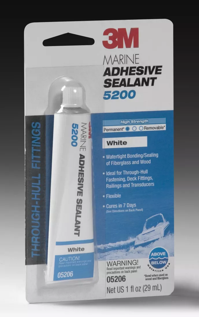 3M™ Marine Adhesive Sealant 5200, PN05206, White, 1 oz Tube, 12/Case